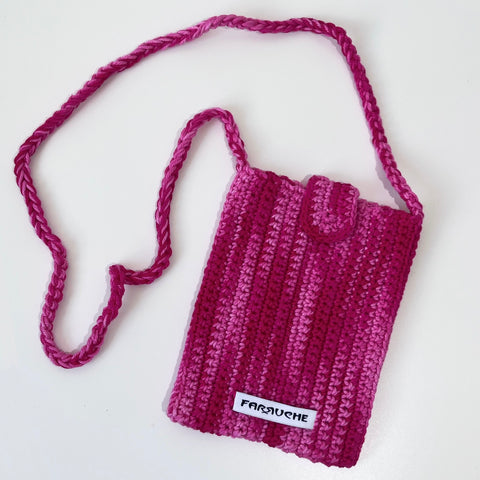 Pink Crochet Cross Body Pouch