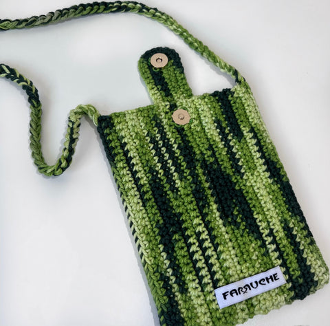 Green Crochet Cross Body Pouch